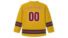 Load image into Gallery viewer, Thadingyut Original Hockey Jersey in Gold, back view with your name and number