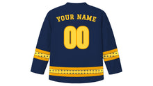 Load image into Gallery viewer, Thadingyut Original Hockey Jersey in Night Blue, back view with your name and number