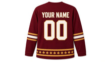 Load image into Gallery viewer, Thanksgiving Original Hockey Jersey in Burgundy, back view with your name and number