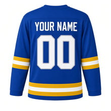 Load image into Gallery viewer, Thingyan Original Hockey Jersey in Blue, back view with your name and number
