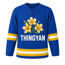 Load image into Gallery viewer, Thingyan Original Hockey Jersey in Blue, front view – custom name and number