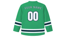 Load image into Gallery viewer, Thorrablot Original Hockey Jersey in Aurora Green, back view with your name and number