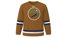Load image into Gallery viewer, Thorrablot Original Hockey Jersey in Horn Brown, front view – custom name and number