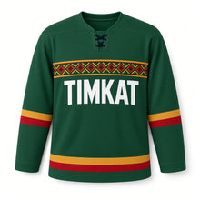 Load image into Gallery viewer, Timkat Original Hockey Jersey in Green, front view – custom name and number