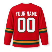 Load image into Gallery viewer, Timkat Original Hockey Jersey in Red, back view with your name and number