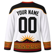 Load image into Gallery viewer, Timor-Leste Independence Day Original Hockey Jersey in White, back view with custom YOUR NAME and 00