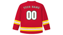 Load image into Gallery viewer, Tiradentes Day Original Hockey Jersey in Red, back view with your name and number