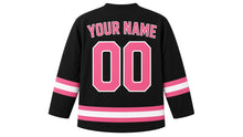 Load image into Gallery viewer, Tokyo Original Hockey Jersey in Black, back view with your name and number