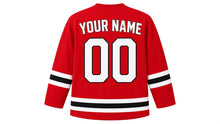Load image into Gallery viewer, Tokyo Original Hockey Jersey in Red, back view with your name and number