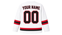 Load image into Gallery viewer, Tokyo Original Hockey Jersey in White, back view with your name and number
