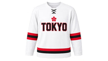 Load image into Gallery viewer, Tokyo Original Hockey Jersey in White, front view – custom name and number