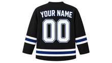 Load image into Gallery viewer, Toronto Original Hockey Jersey in Black, back view with your name and number