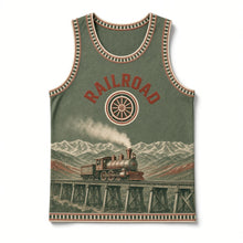 Load image into Gallery viewer, Transcontinental Railroad Original Basketball Jersey in Engine Green, front view – custom name and number