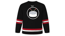 Load image into Gallery viewer, Trinidad and Tobago Independence Day Original Hockey Jersey in Black, front view – custom name and number