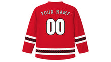 Load image into Gallery viewer, Trinidad and Tobago Independence Day Original Hockey Jersey in Carnival Red, back view with your name and number
