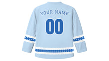 Load image into Gallery viewer, Tsagaan Sar Original Hockey Jersey in Frost Blue, back view with your name and number