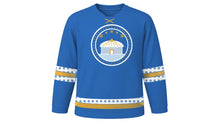 Load image into Gallery viewer, Tsagaan Sar Original Hockey Jersey in Sky Blue, front view – custom name and number