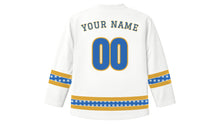 Load image into Gallery viewer, Tsagaan Sar Original Hockey Jersey in White, back view with your name and number