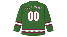 Load image into Gallery viewer, Tu B'Av Original Hockey Jersey in Vineyard Green, back view with your name and number