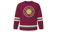 Load image into Gallery viewer, Tu B'Av Original Hockey Jersey in Wine Red, front view – custom name and number
