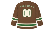 Load image into Gallery viewer, Tu BiShvat Original Hockey Jersey in Bark Brown, back view with your name and number