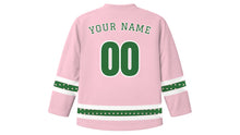 Load image into Gallery viewer, Tu BiShvat Original Hockey Jersey in Blossom Pink, back view with your name and number
