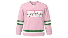 Load image into Gallery viewer, Tu BiShvat Original Hockey Jersey in Blossom Pink, front view with almond-blossom branch chest band – custom name and number