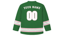 Load image into Gallery viewer, Tu BiShvat Original Hockey Jersey in Forest Green, back view with your name and number