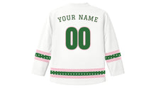 Load image into Gallery viewer, Tu BiShvat Original Hockey Jersey in White, back view with your name and number