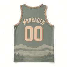 Load image into Gallery viewer, Tucson Desert Mission Original Basketball Jersey in Saguaro Green, back view with your name and number