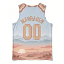 Load image into Gallery viewer, Tucson Desert Mission Original Basketball Jersey in Desert Sky, back view with your name and number