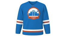 Load image into Gallery viewer, Tunis Original Hockey Jersey in Medina Blue, front view – custom name and number