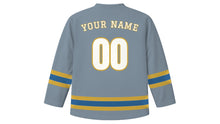 Load image into Gallery viewer, Turin Original Hockey Jersey in Alpine Grey, back view with your name and number