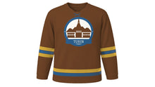 Load image into Gallery viewer, Turin Original Hockey Jersey in Gianduja Brown, front view – custom name and number