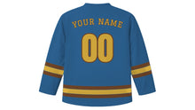 Load image into Gallery viewer, Turin Original Hockey Jersey in Po River Blue, back view with your name and number
