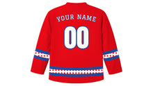 Load image into Gallery viewer, Turkish Republic Day Original Hockey Jersey in Red, back view with your name and number