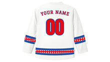 Load image into Gallery viewer, Turkish Republic Day Original Hockey Jersey in White, back view with your name and number