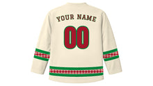 Load image into Gallery viewer, Turkmen Melon Day Original Hockey Jersey in Cream, back view with your name and number