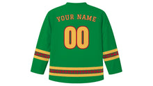 Load image into Gallery viewer, Turkmen Melon Day Original Hockey Jersey in Turkmen Green, back view with your name and number