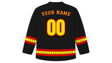 Load image into Gallery viewer, Uganda Independence Day Original Hockey Jersey in Black, back view with your name and number