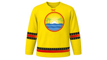 Load image into Gallery viewer, Uganda Independence Day Original Hockey Jersey in Yellow, front view – custom name and number