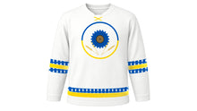 Load image into Gallery viewer, Ukrainian Independence Day Original Hockey Jersey in White, front view – custom name and number
