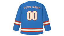 Load image into Gallery viewer, Ulaanbaatar Original Hockey Jersey in Blue Sky, back view with your name and number