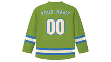 Load image into Gallery viewer, Ulaanbaatar Original Hockey Jersey in Steppe Green, back view with your name and number