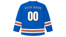 Load image into Gallery viewer, Up Helly Aa Original Hockey Jersey in Shetland Blue, back view with your name and number