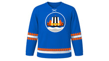 Load image into Gallery viewer, Up Helly Aa Original Hockey Jersey in Shetland Blue, front view – custom name and number