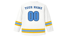 Load image into Gallery viewer, Uruguay Independence Day Original Hockey Jersey in White, back view with your name and number