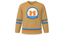 Load image into Gallery viewer, Valencia Original Hockey Jersey in Paella Saffron, front view – custom name and number