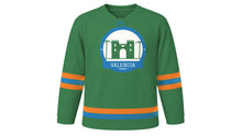 Load image into Gallery viewer, Valencia Original Hockey Jersey in Turia Green, front view – custom name and number