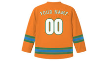 Load image into Gallery viewer, Valencia Original Hockey Jersey in Valencia Orange, back view with your name and number
